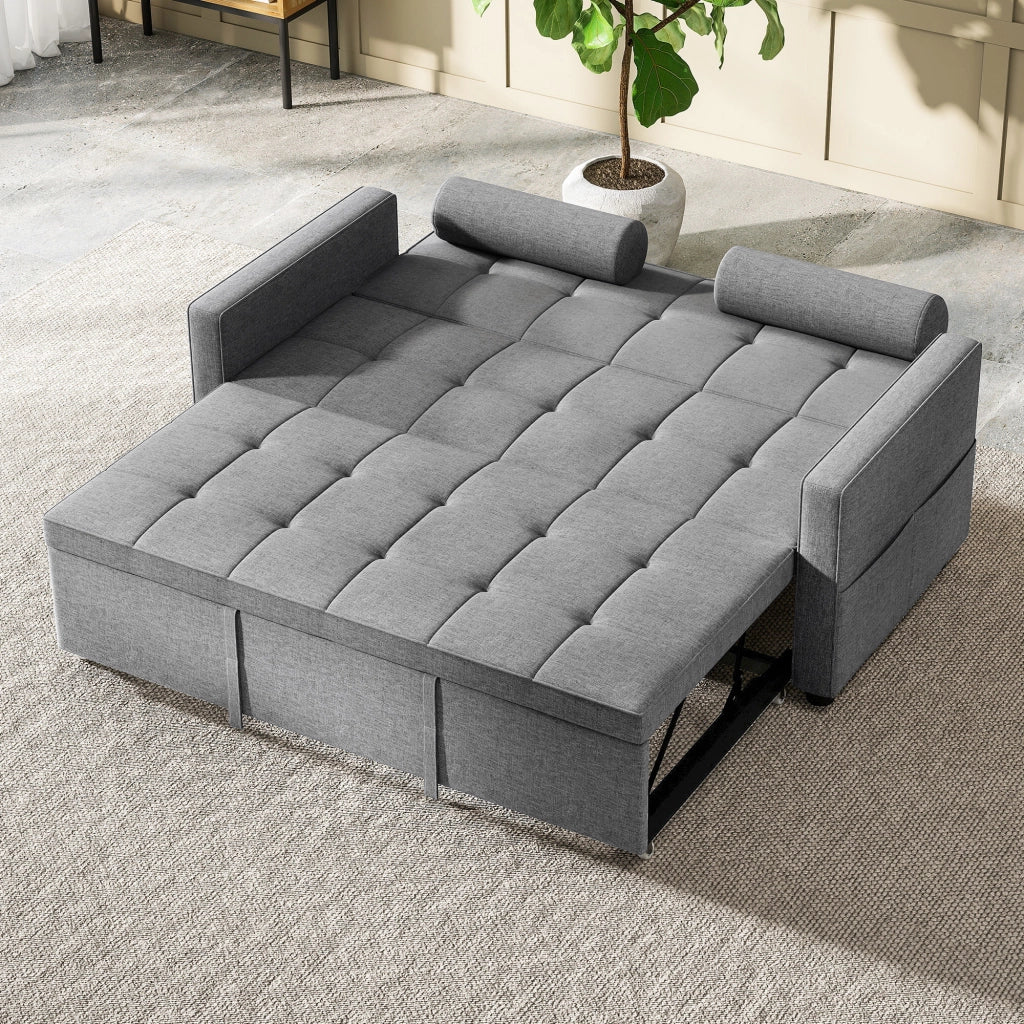 Divano letto 2 posti con letto gigogne ¨C zephmum ¨C 80,5x137,5x84 cm grigio