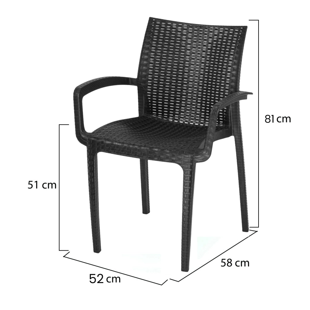 Buono, set di Sedie 4 Sedie Made in Italy, Nero Antracite