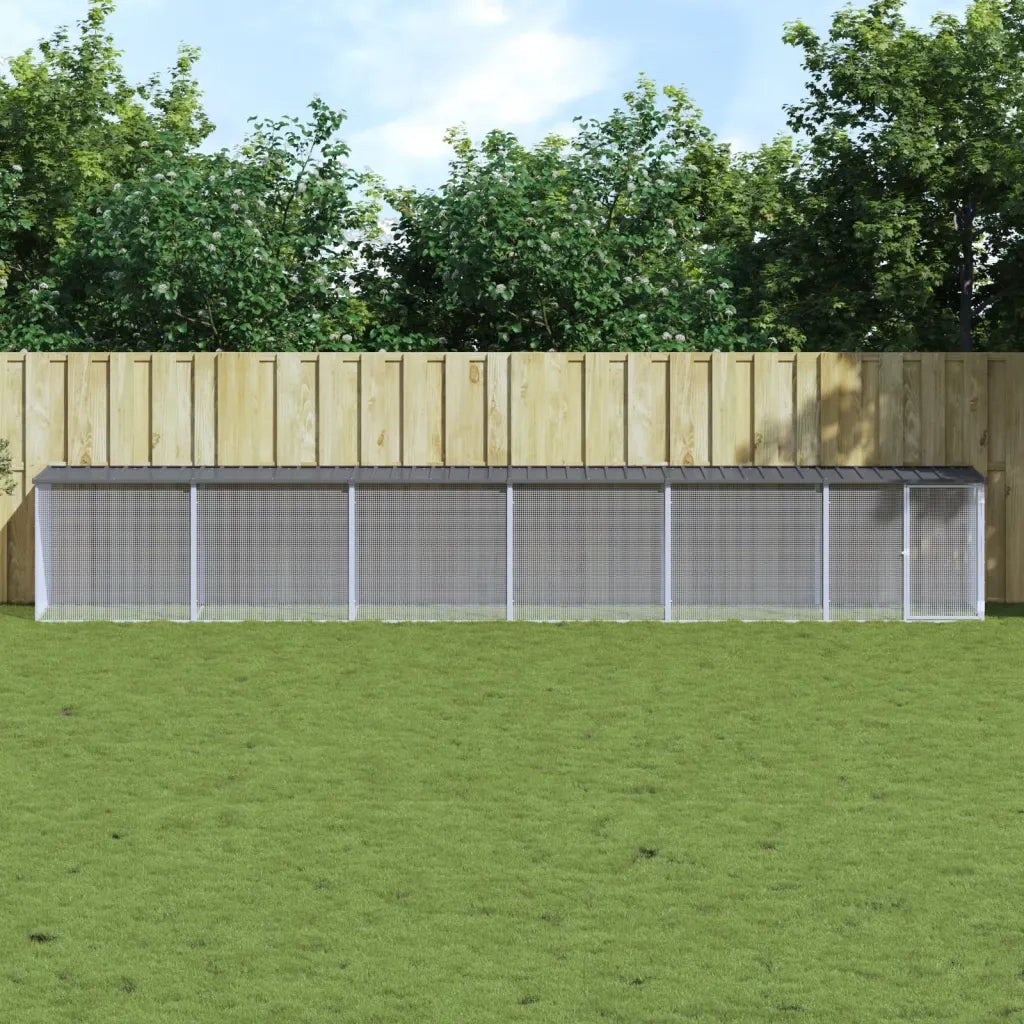Gabbia Polli con Tetto Antracite 603x98x90 cm Acciaio Zincatocod mxl 124798