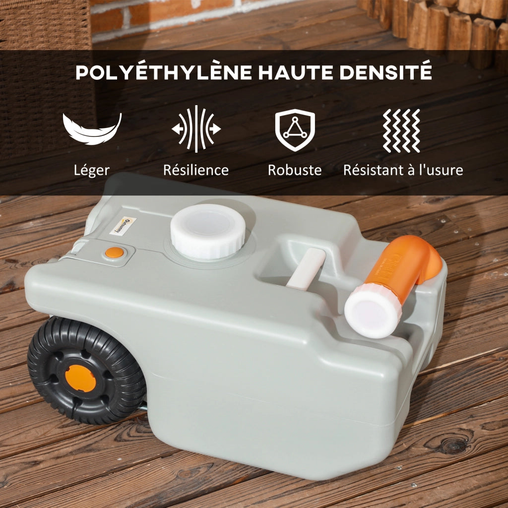 Bidone d'acqua 22 L con ruote e beccuccio rotante ¨C zephmum ¨C 33x26x53 cm grigio