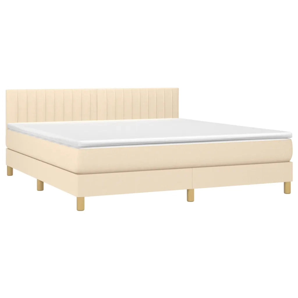 Giroletto a Molle con Materasso Crema 180x200 cm in Tessuto 3140798