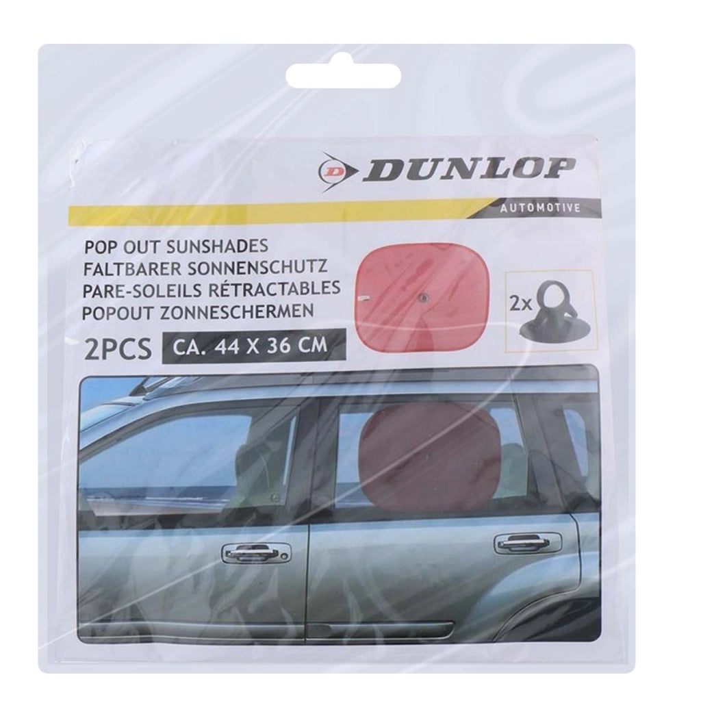 Set di 2 pezzi Parasole per finestrino laterale auto 44x36 cm Rosso Dunlop