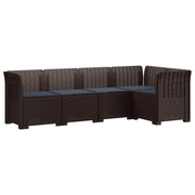 Divano da Giardino 5 Posti con Cuscini Stile Rattan PP Marrone 3444041