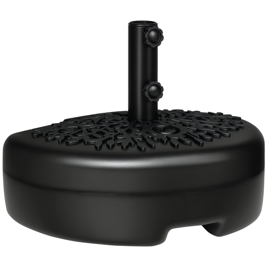 Base per Ombrellone Semicircolare Riempibile con Sabbia o Acqua per Pali 38-48mm, Nero