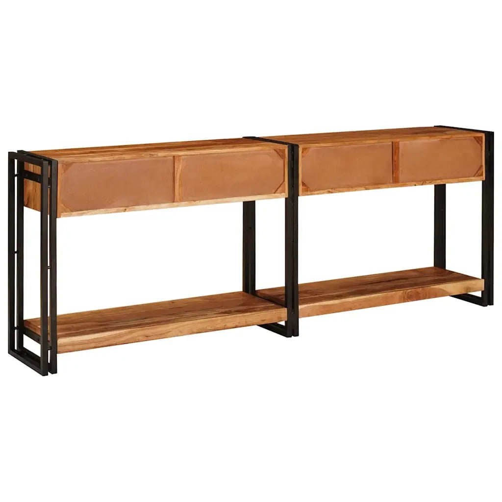 vidaXL Tavoli consolle Altro 2 pcs Marrone Legno massello di acacia