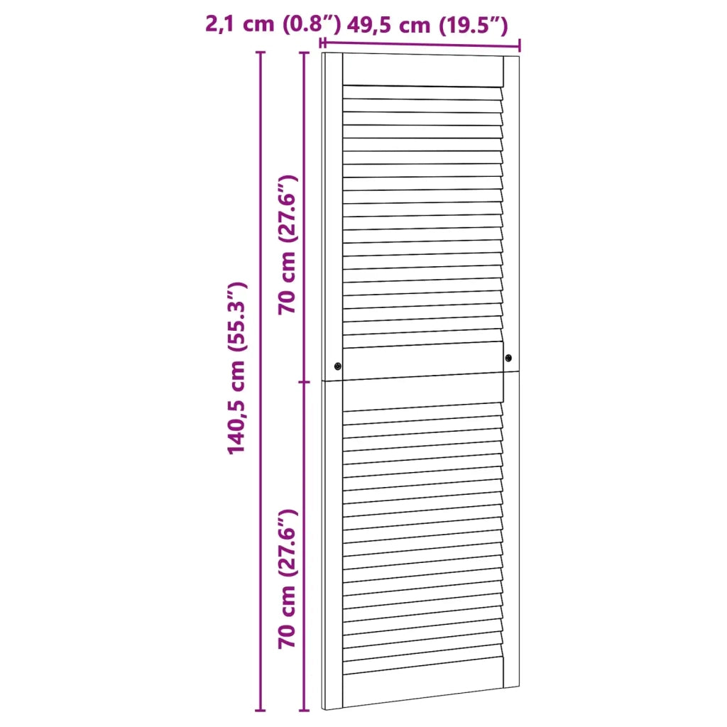 Porta per Armadio 2 pcs Naturale 49,5 x 2,1 x 140,5 cm 42019263