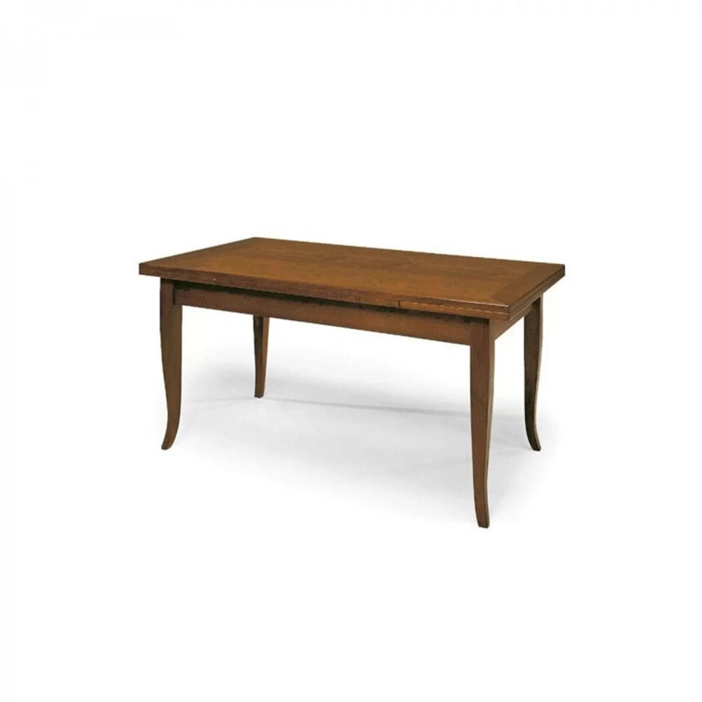 Tavolo rettangolare allungabile legno classico noce arte povera 100 x 70 (13 sciabola) - Mobili 2G