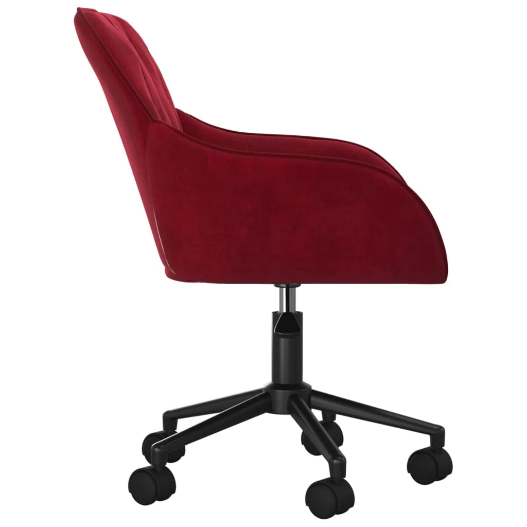 Sedia girevole da ufficio/sedia da studio/sedia per computer in velluto rosso 02_0024174
