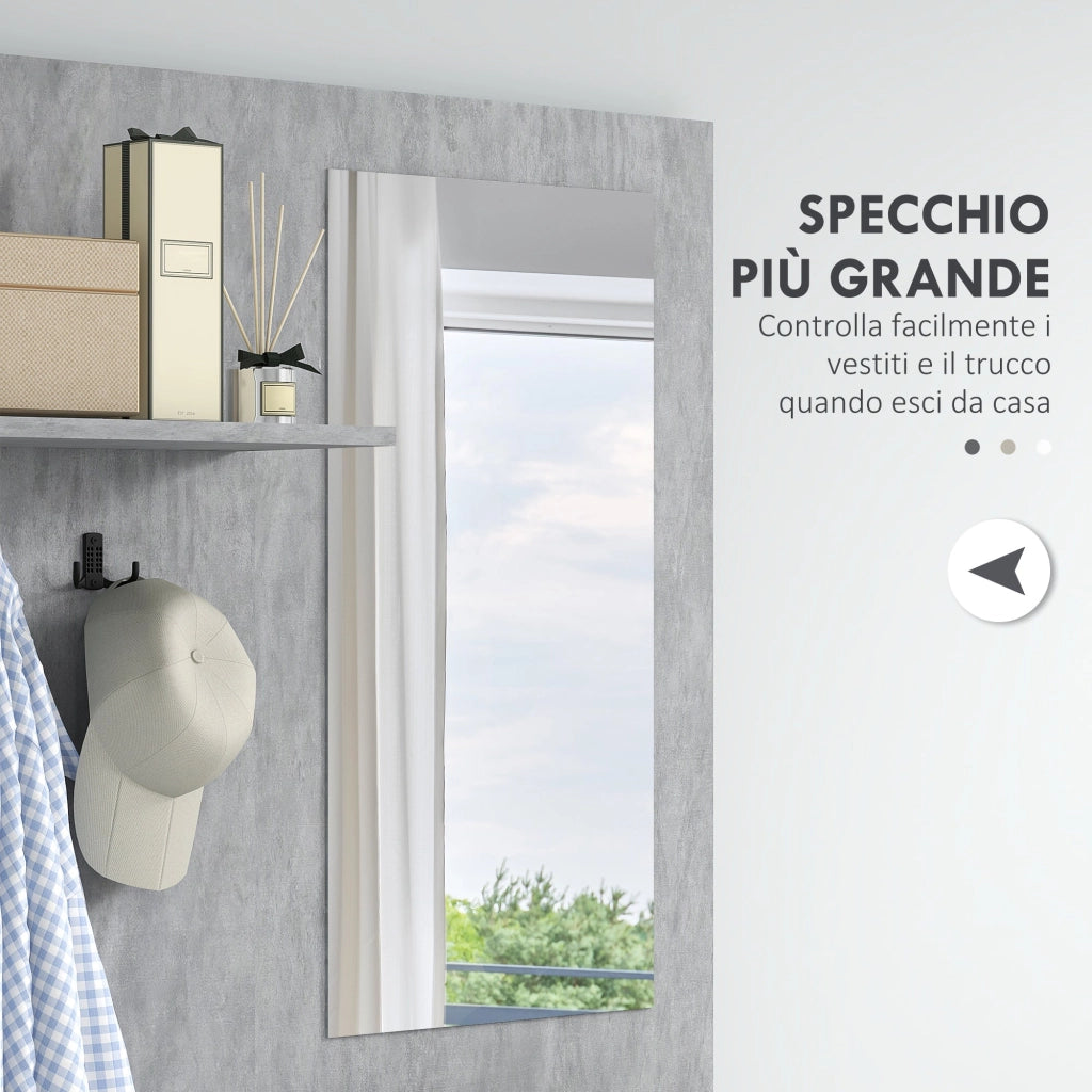Mobile Guardaroba per Ingresso con Specchio Appendiabiti e Armadio 145x29x184 cm Grigio e Bianco