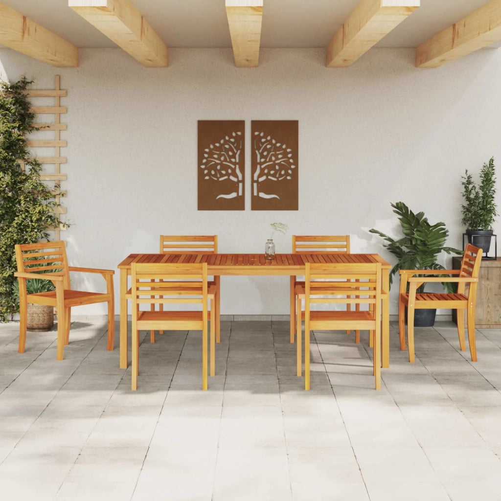 Set da Pranzo per Giardino 7 pz Marrone 3375667