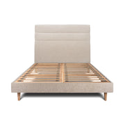 Letto 140x190 cm con testiera in linea - Tessuto Tela opaca