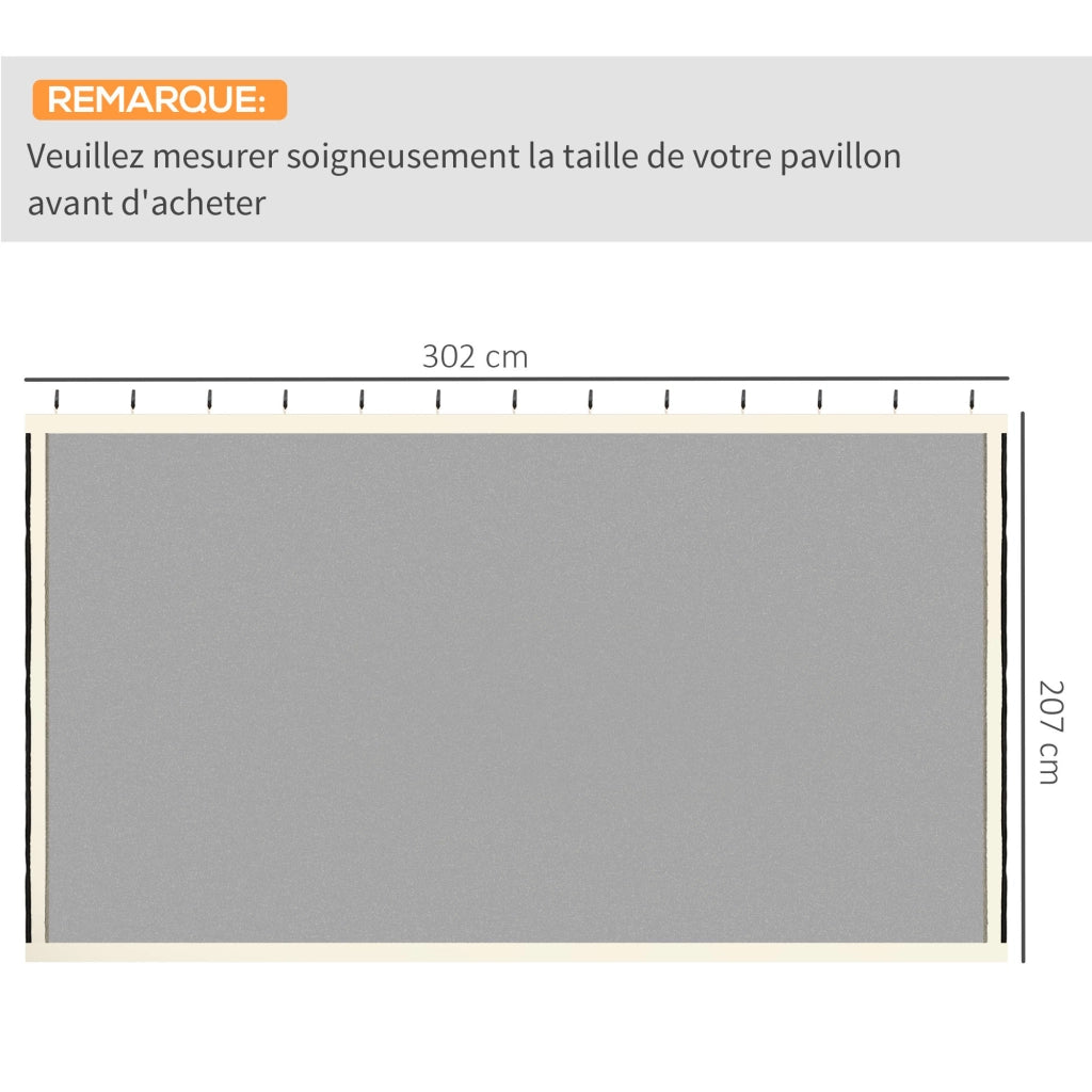 Zanzariere per gazebo giardino 3x3 m ¨C zephmum ¨C 4 pz grigio nylon