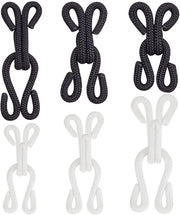 Haken e chiusure oculari in grandi quantità - 48 set - Nero e Bianco - Ideali per abbigliamento e accessori
