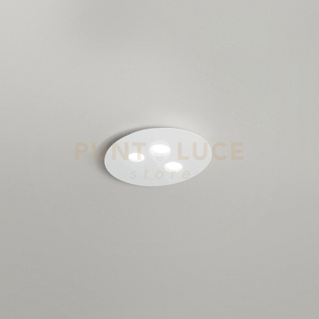 LUNA P/P - PLAFONIERA METALLO E ALLUMINIO BIANCO 3 LUCI ATTACCO GX53 47,5CM