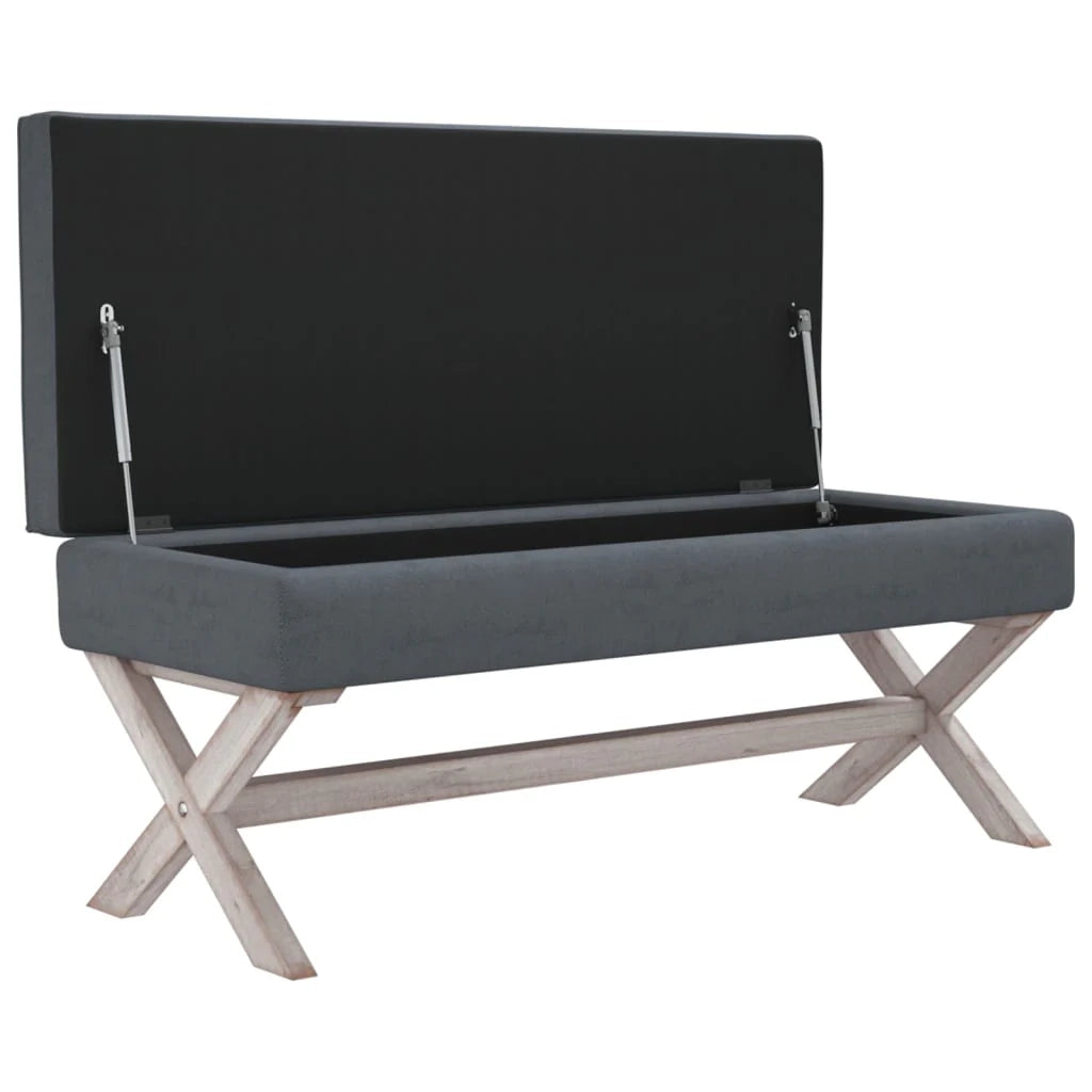 Sgabello contenitore 110 x 45 x 49 cm velluto grigio scuro 02_0011024