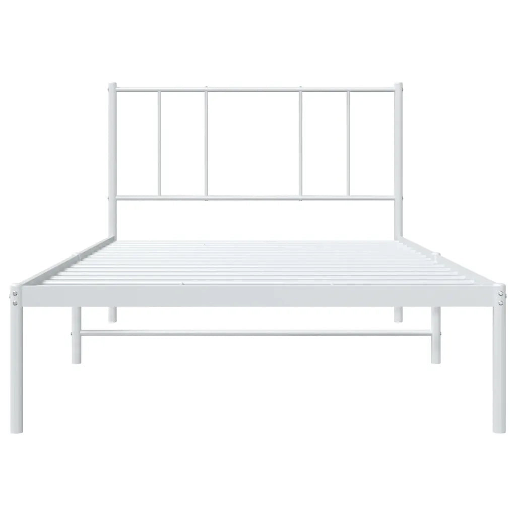 Giroletto senza Materasso con Testiera-Struttura Letto Metallo Bianco 75x190 cm 724642