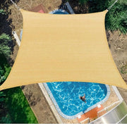 Ombrellone solare rettangolare - Impermeabile - 95% Blocco UV - Giallo chiaro - 2 x 4 m - Corda inclusa