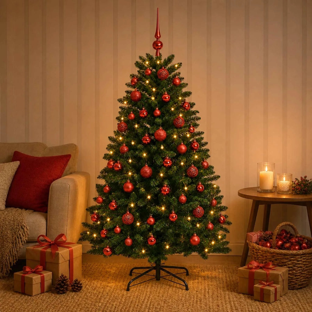 Albero di Natale artificiale verde medio con palline 180 cm 3466879