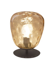 Gisella Lampada da Tavolo in Vetro Soffiato e Metallo Colore Ambra E27 40W - Elegante Illuminazione d'Interni di Design Moderno e Raffinato