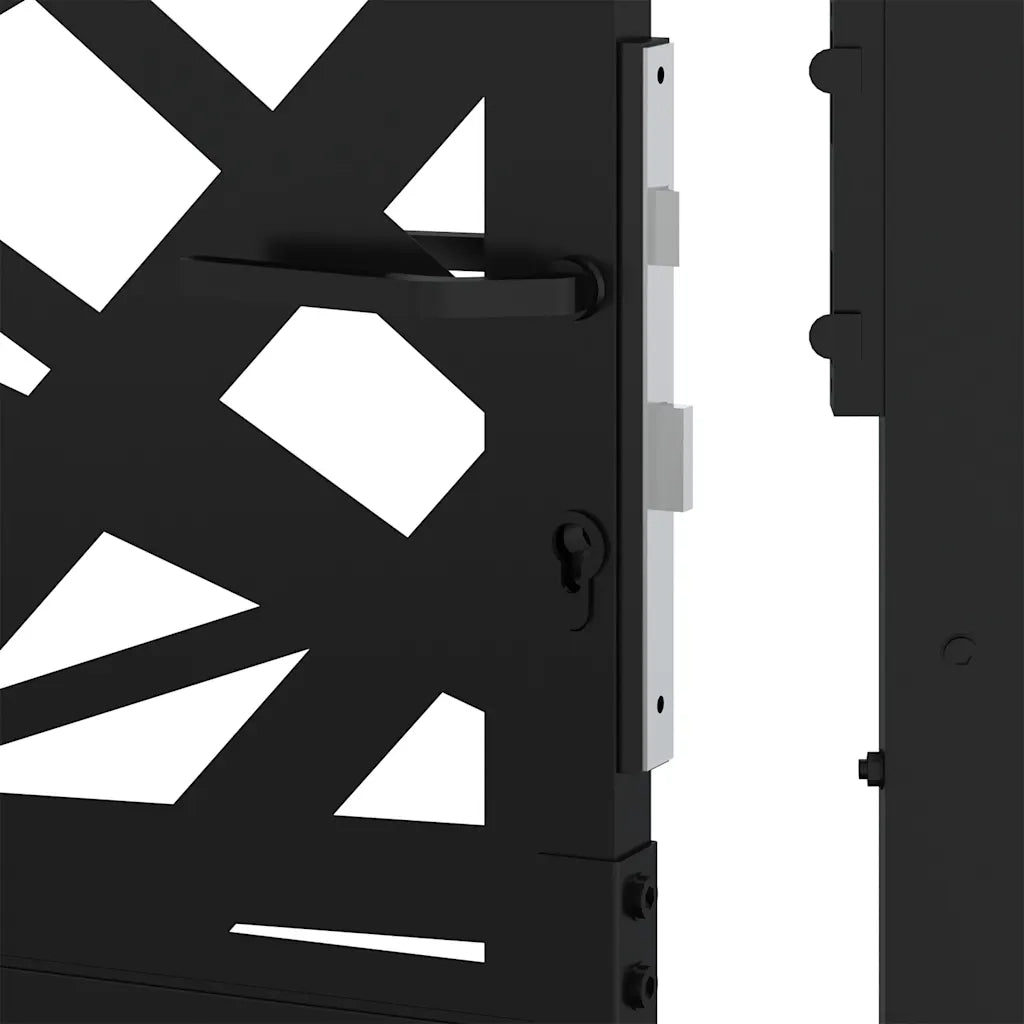 Cancello Giardino Nero 105x106 cm in Acciaio Design Leggero