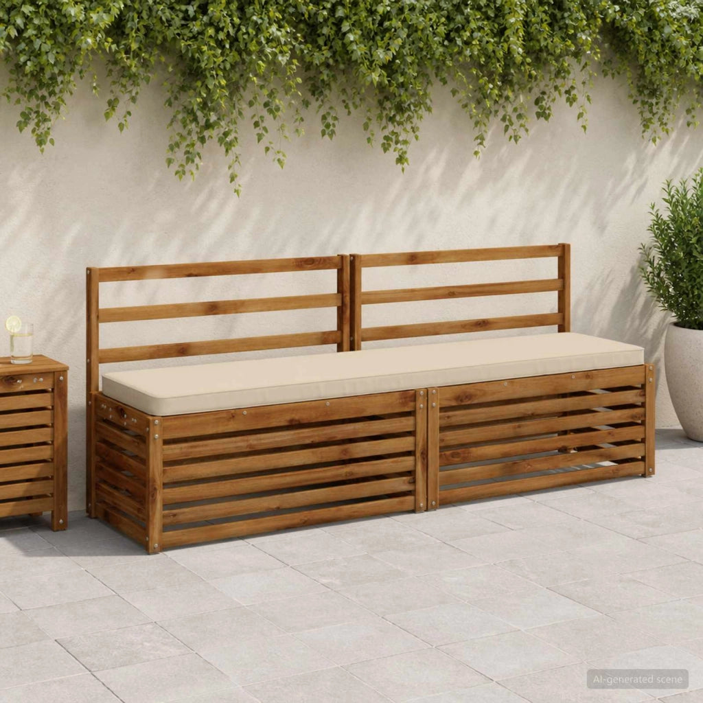 Cuscini per Panchina a 2 Pezzi VUGHT 2 pz 100% Poliestere Beige 951543
