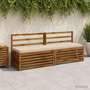 Cuscini per Panchina a 2 Pezzi VUGHT 2 pz 100% Poliestere Beige 951543