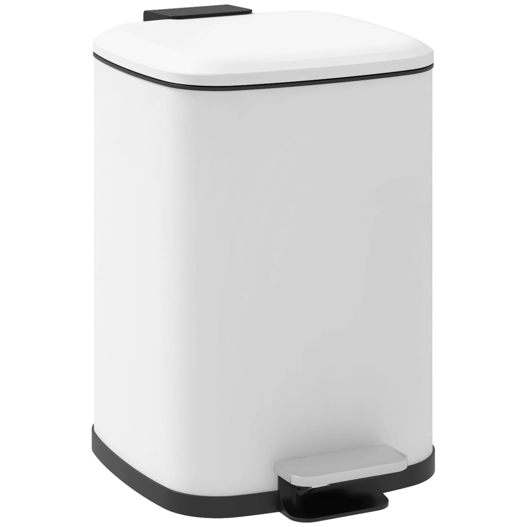 Bidone Immondizia a Pedale 12L ¨C zephmum ¨C Bianco 24.5x32x34.5 cm