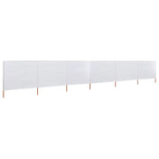 Paravento a 6 Pannelli in Tessuto 800x120 cm Bianco Sabbia 47174