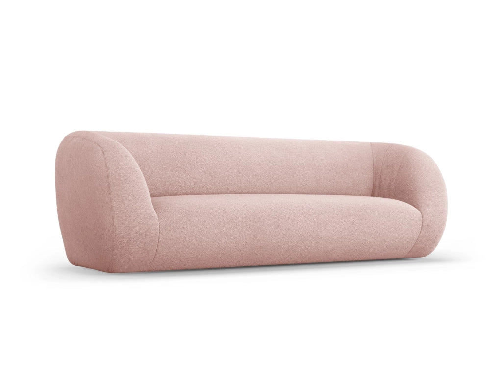 Cosmopolitan Design - Divano "Essen" 3 posti in bouclé rosa cipria 