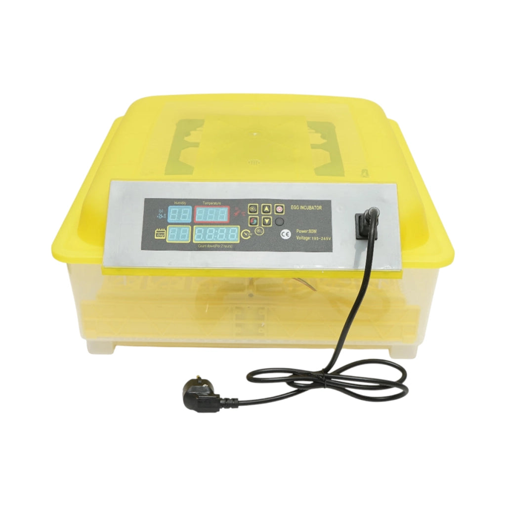 Incubatrice automatica 48 uova 80W, 12V-220V con rotazione automatica, controllo temperatura e umidità, display digitale