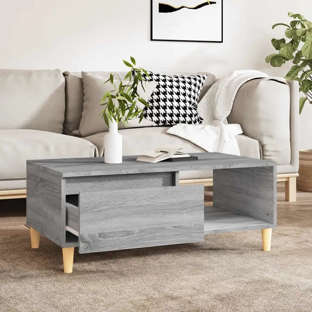 Tavolino Salotto Grigio Sonoma 90x50x36,5 cm Legno Multistrato 821050