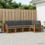 Set di divani da esterno 5 pcs Naturale e Antracite Poliestere 3385208