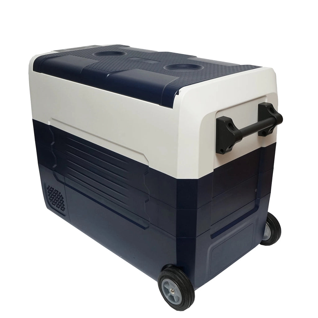 Frigorifero per auto 52L con compressore 12-24-220V, 45W tipo trolley 726x390x513mm