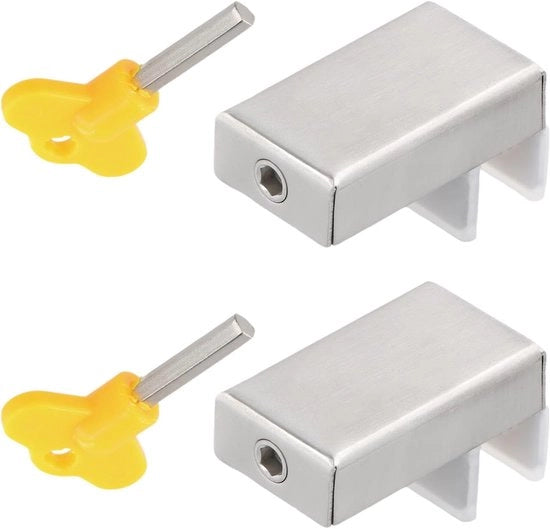Due rilevatori di apertura finestra - Sicurezza finestra - Blocco finestra - Blocco per bambini - Blocco in acciaio inossidabile per finestre - Blocco per finestra regolabile per cancelli - Fermaglio di chiusura finestra per casa, scuola, ufficio