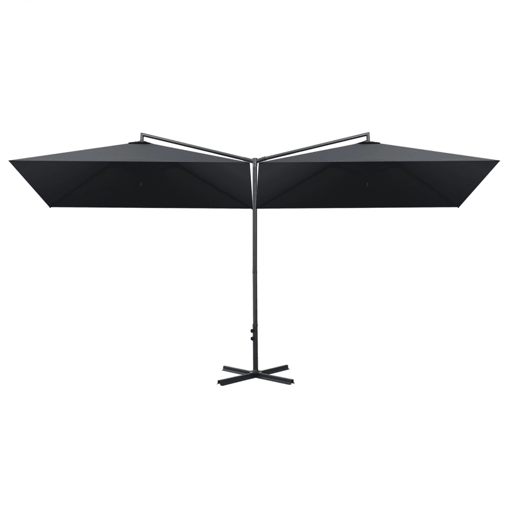Ombrellone Doppio-Ombrellone da giardino con Palo in Acciaio Antracite 600x300 cm
