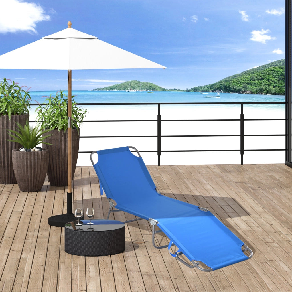 Sdraio Pieghevole Regolabile ¨C Zephmum ¨C Polyester e Metallo Blu