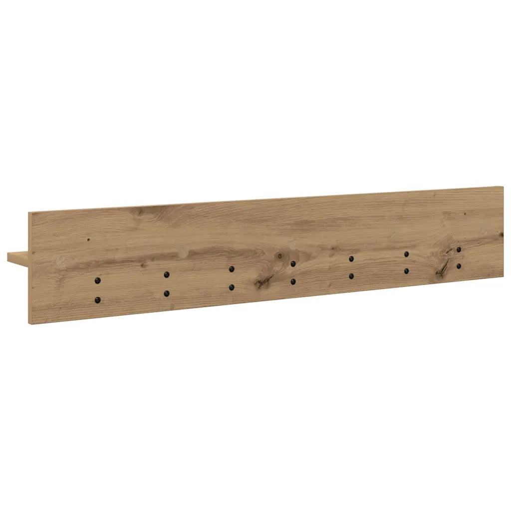 vidaXL Appendiabiti a muro rovere artigianale 100 x 10.5 x 18 cm