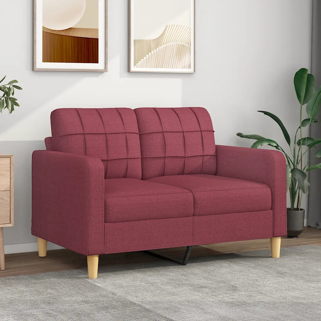 Divano | Divano da soggiorno | Sofa a 2 Posti Rosso Vino 120 cm in Tessuto