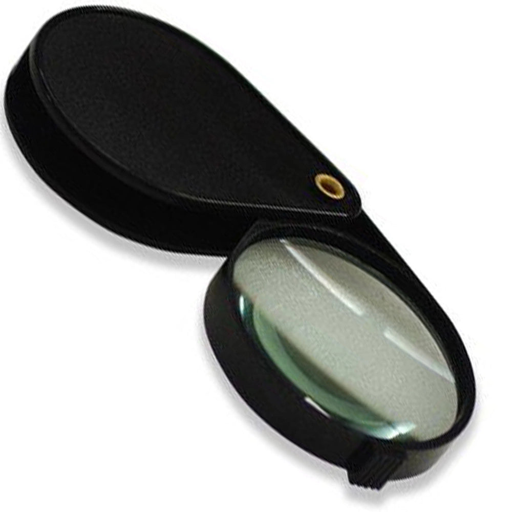 Trade Shop - Lente Ingrandimento Tascabile In Vetro Diametro 60 Mm Orologio Nero Tasca Riparazioni -