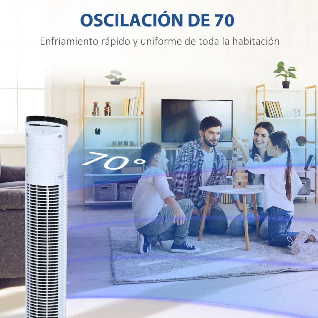 Ventilatore a Torre 50W con Telecomando ¨C zephmum ¨C Bianco ?20x78,5 cm
