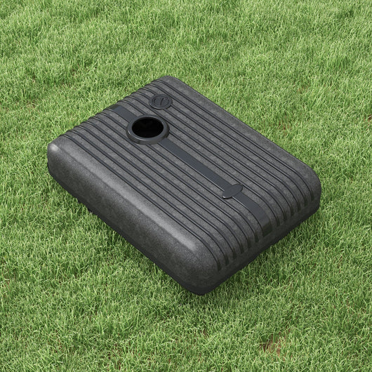 Base per Ombrellone Rettangolare 80x60x19 cm Riempibile con Acqua e Sabbia 70-90 kg in HDPE Nero