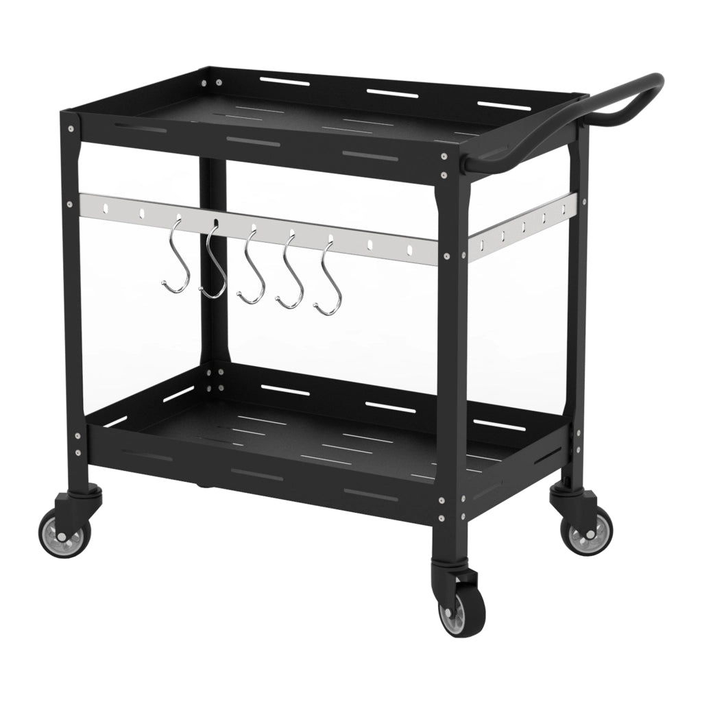 Carrello Portavivande Bard in Acciaio con 2 Ripiani e Ruote 72x77x38 cm - Nero casa.pro