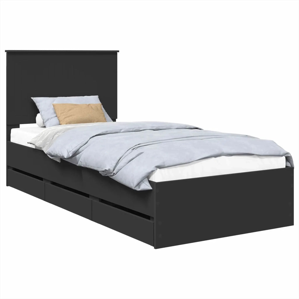 Struttura del letto Nero 90 x 190 cm Legno Ingegnerizzato 3411160