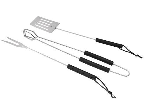 SET EL GAUCHO DA 3 UTENSILI PER BARBECUE CON MANICO NERO