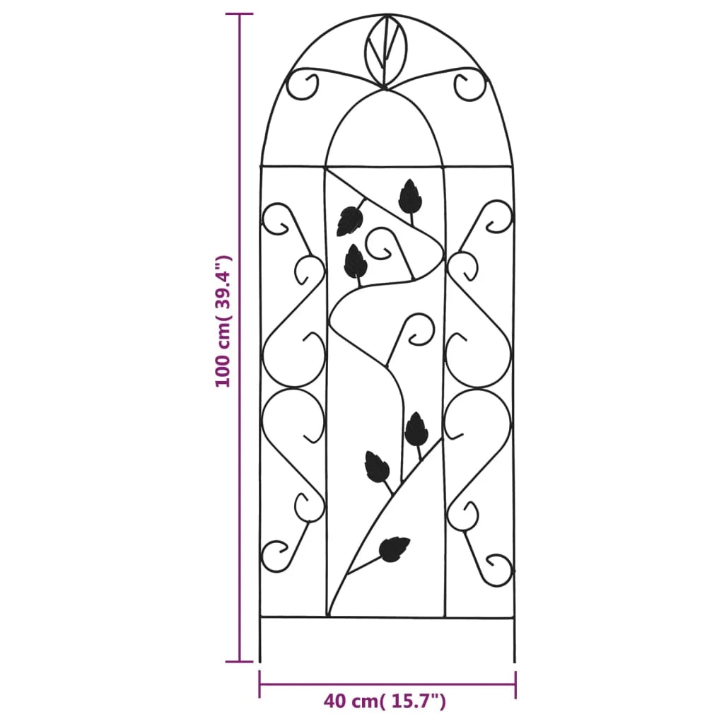 Supporti per piante rampicanti 3 pezzi 40 x 100 cm ferro nero 02_0045260