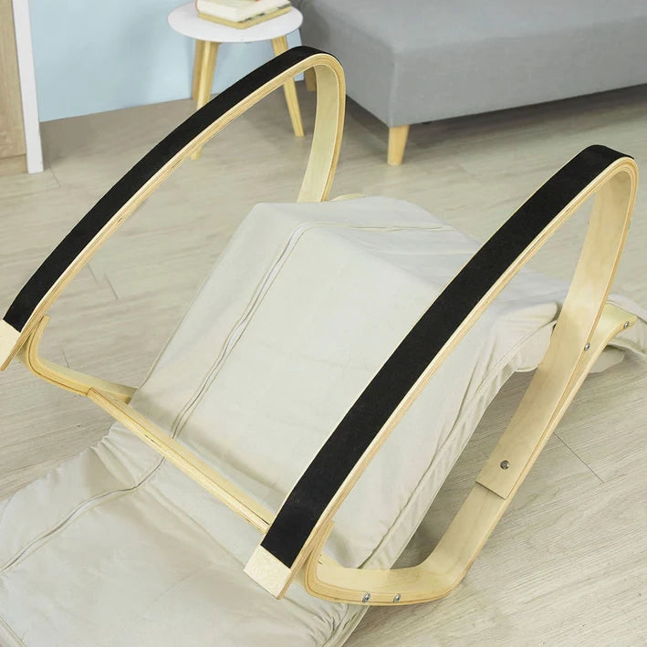 Sedia A Dondolo Poltrona Relax Poltroncina Poggia Gambe Regolabile Bianco FST16-W