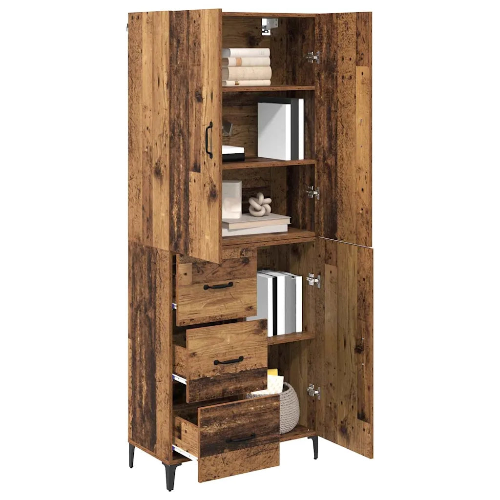 Credenza-Buffet-Armadio da cucina Legno vecchio 69,5 x 34 x 180 cm Legno multistrato 907046
