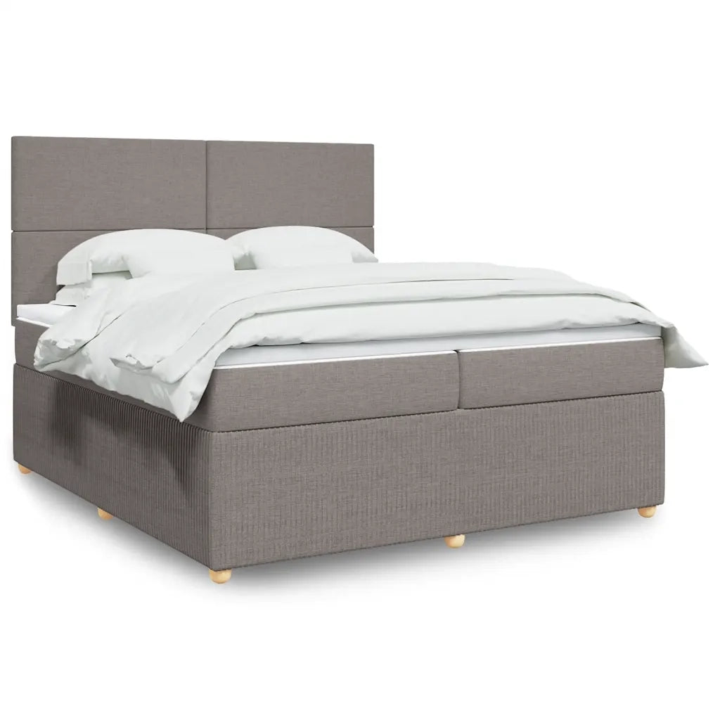 Giroletto a Molle con Materasso Tortora 200x200 cm in Tessuto 3292160