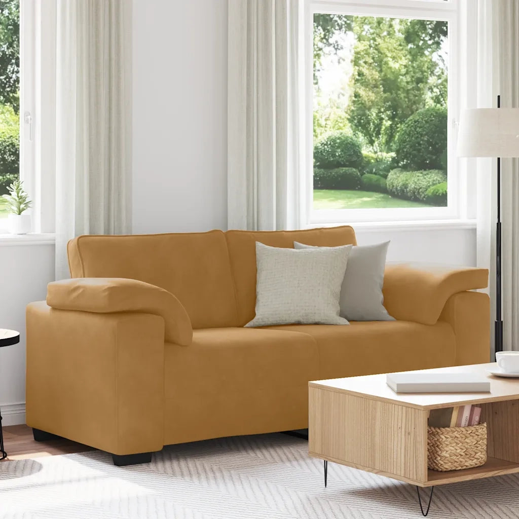 vidaXL Divano Divanetto Marrone 140 cm in Velluto