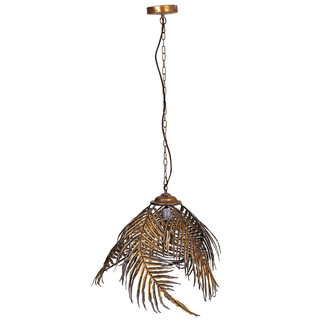 Plafoniera in metallo dorato 59x59x48/109h